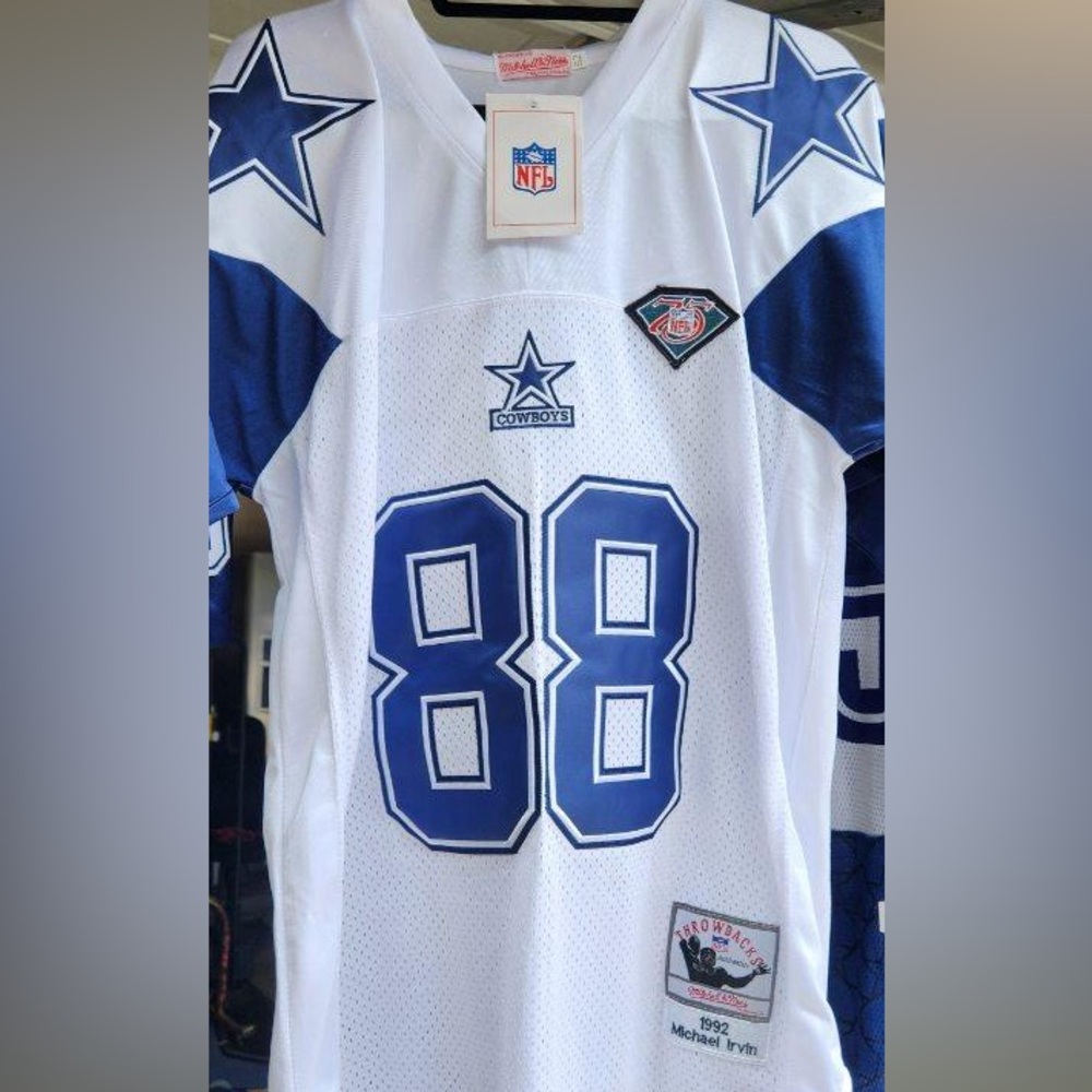 Authentic dallas cowboys Michael Irvin 75th anniversary throw back.